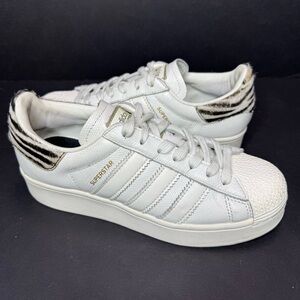 adidas Originals Womens Superstar Bold Lace Up Sneakers Shoes Casual Size 7.5